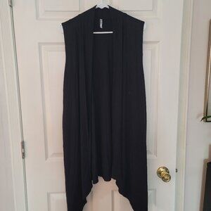Womens black Azules sleeveless long open sweater - no size tag